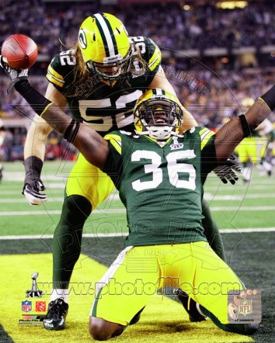 Nick Collins & Clay Matthews - Touchdown Celebration from Super Bowl XLV - Green Bay Packers NFL 8x10 Photo
