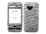 Silver Zebra Bling Rhinestone Faceplate Diamond Crystal Hard Skin Case Cover for HTC Android G1