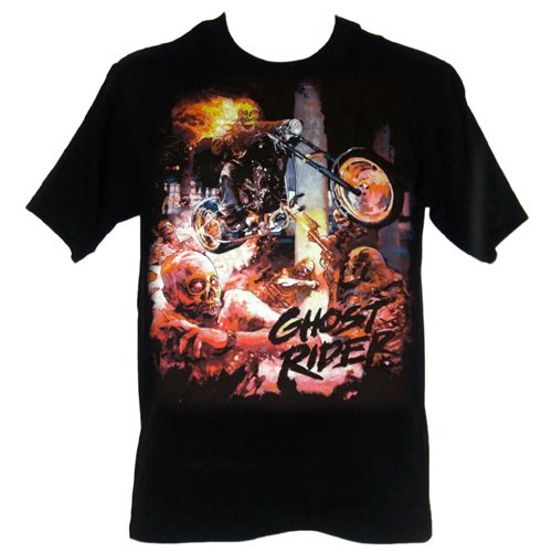  Ghost Rider Flaming Leap Mens T-Shirt