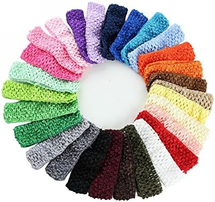 Cute Baby Headbands Crochet Elastic Hair Bands for Kids Girl Women Headwear 24pcs