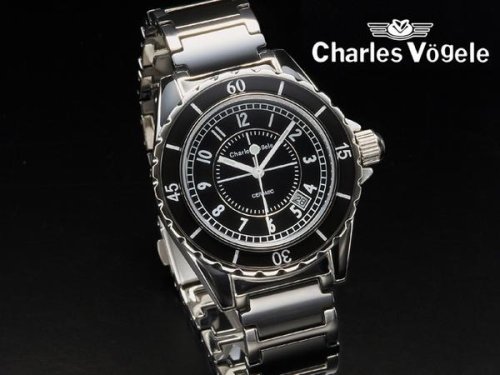 Charles Vogele シャルルホーゲル　CV7843-3黒セラミック男性用