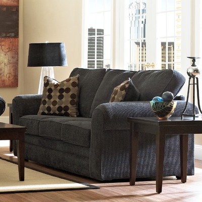 Delaney 2 Seat Queen Chenille Sleeper Sofa in Hinson Navy