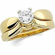 14K Yellow Gold Diamond Solitaire Wedding Set - 0.50 Ct.