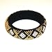 Franki Baker Handmade Black & Gold Beaded Wide Ethnic Zulu Bangle (8