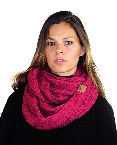 NYfashion101 Soft Warm Chunky Cable Knit Infinity Loop Scarf