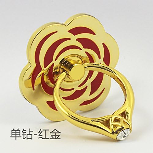 SHFT(TM) The Rose Design Single Diamante Bunker Ring Stand &amp; Holder for iPhone 4 4S 5 5G Galaxy S2 S3 SIII S4 iPad iPod HTC Nokia All Cell Phones (Red Gold)