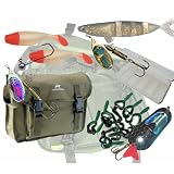Angelset Umhängetasche mit Spinner Blinker Twister Shad