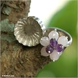 Amethyst and rose quartz ring, 'Queen Victoria' 8.5 (US Ring Size)