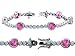 Original Star K(tm) High End Tennis Bracelet With 6pcs 7mm Heart Shape Created Pink Sapphire in .925 Sterling Silver