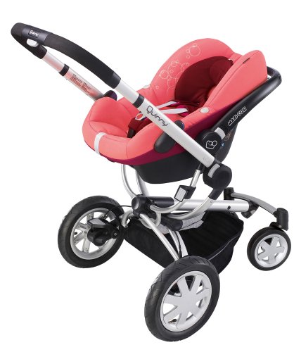Imagen 5 de Quinny 60404930 Buzz 4 - Silla de paseo con cesta, capota, protector para la lluvia y adaptador para capazo (4 ruedas), color rosa y granate