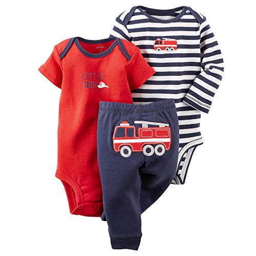 Carter's Baby Boys' 3 Piece Take Me Away Set (Baby) - Firetruck 6M