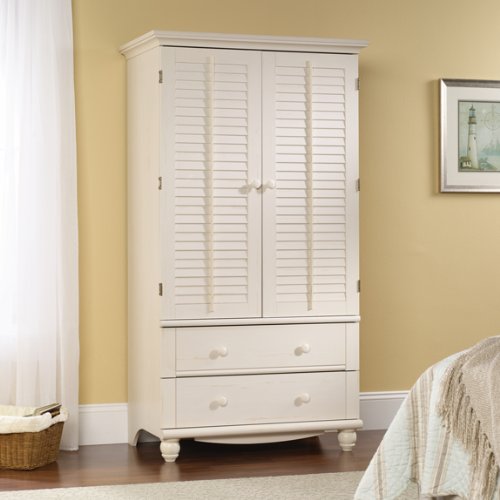 Harbor View Armoire in Distressed Antiqued White