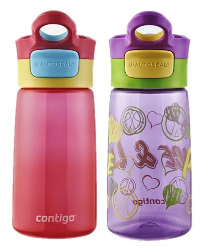 Contigo Auto Spout Kids Striker Water Bottle, 14-ounce, 2 pack