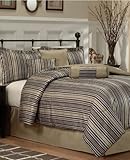 Irving Stripe 7 Piece King Jacquard Comforter Set