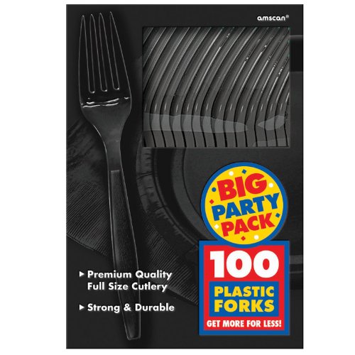 Amscan - Black Big Party Pack - Forks
