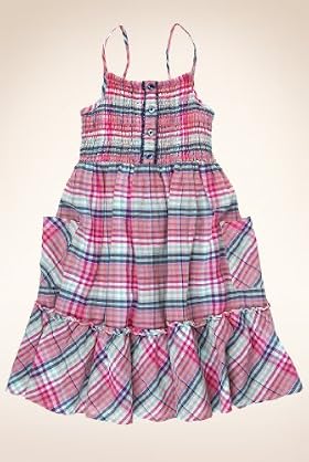 Pure Cotton Smocked Checked Dress