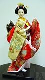 Japanese Art Silk Kimono Statue Doll Figurine