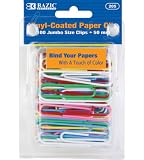 BAZIC Jumbo Color Paper Clips, 50 mm, Assorted, 100 Per Pack