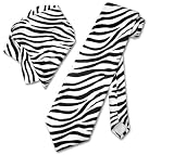 ZEBRA Animal Skin Print SILK Neck Tie & HANDKERCHIEF Set Men's NeckTie