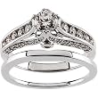 14K White Gold Diamond Wedding Set Semimount - 0.50 Ct. - CENTER STONE NOT INCLUDED
