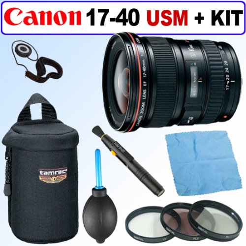 Canon EF 17-40mm f/4L USM Ultra Wide Angle Zoom Lens + Deluxe Accessory Kit