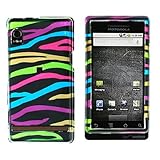 Motorola Droid A855 "PDA" Cell Phone Rainbow Zebra Design Protective Case F ....