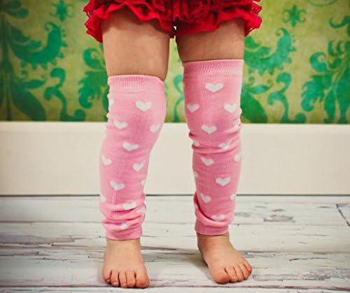 1 Pair Pink with White Hearts Leg Warmers Valentine's Outfit 0mos-4T