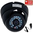 VideoSecu Day Night Vision Outdoor CCD CCTV Security Dome Camera Vandal-proof 3.6mm Wide View Angel Lens 420TVL with Free Power Supply 1Z0