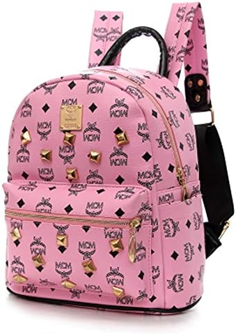 GCL Women's Mini Rivets Pu Leather Shoulder Bag Backpack Back Personalized Bags (pink)