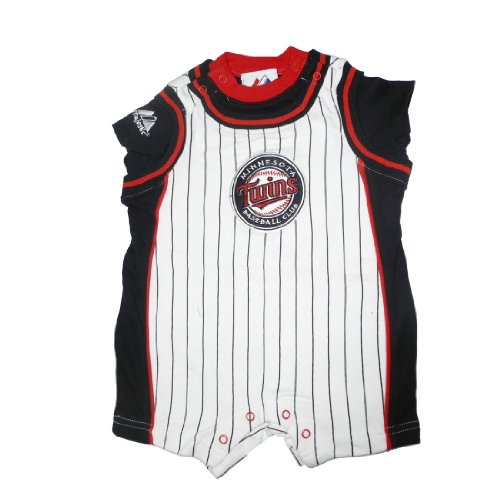 MLB Minnesota Twins Baby / Infant One-Piece Bodysuit / Romper / Onesie - White & Blue (Size: 12)