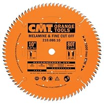 CMT 210.080.10 10" x 80 Tooth ATB, .126 Kerf, 5/8" Bore Melamine & Fine Cut Off Miter Saw Blade