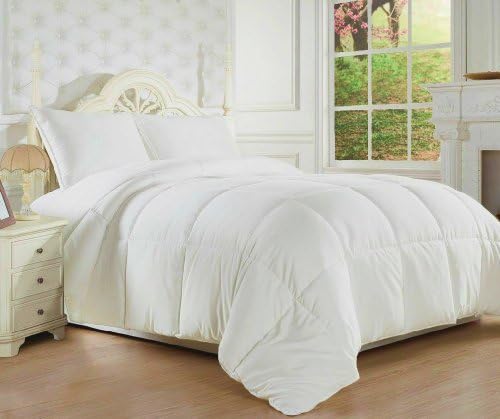 Clara Clark Comforter - All Season Down Alternative Bedding Comforter/Duvet Insert, Ultra Soft, Box Stitched. Queen Size, White