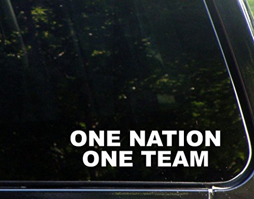 One Nation One Team (9" x 2") Die Cut Decal - Bumper Sticker For Windows, Cars, Trucks, Laptops, Etc.
