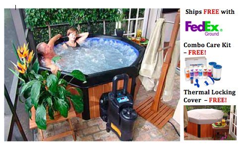 51%2BjT cguFL 6 ft Simulated Wood Spa N A Box   with Cover, Combo Care Kit and Shipping