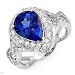 3.42ctw Genuine Diamond Tanzanite Ring 14k Solid White Gold, Wedding Engagement Ring