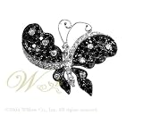 STUDIO 925: *BLACK DIAMOND CZ BUTTERFLY PIN*