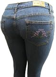 Women's Omega Skinny Stratch Jeans- Hippie Flower 15