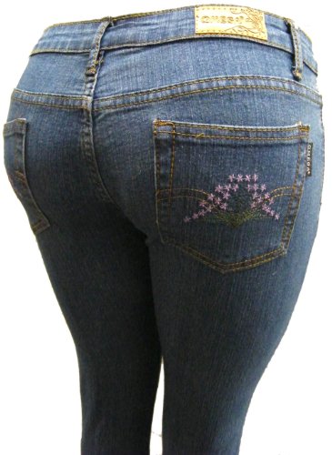 Women's Omega Skinny Stratch Jeans- Hippie Flower 15 product image