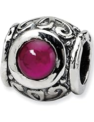 Reflection Beads Silver Garnet Two Stone Bead Number 5