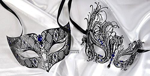 Love Collection Couple Venetian Laser Cut Masquerade Mask Set Prom Event Party Halloween