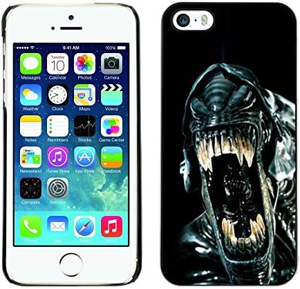 Licase Hard Protective Case Skin Cover - Movie Black Alien Ufo - Apple iPhone 5 / 5S