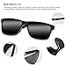 VEITHDIA 6560 Fashion Mirrored UV400 Polarized Driving Sunglasses for Men Women (Black, Black)