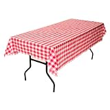 54 x 110 Inch Disposable Plastic Tablecloth Red and White by 