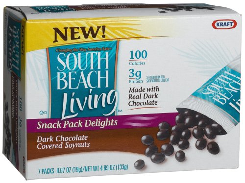 South Beach Living Snack Pack Delights Dark Chocolate Covered Soynuts, 7-Pack Boxes (Pack of 4)
