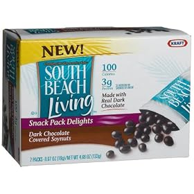South Beach Living Snack Pack Delights Dark Chocolate Covered Soynuts, 7-Pack Boxes (Pack of 4)