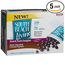 South Beach Living Snack Pack Delights Dark Chocolate Covered Soynuts, 7-Count...