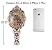 Ivenf Large Size Vintage Metal Oval Make-Up Hand/Table Mirror, Peacock On Rock In Bamboo Forest, Rose Copper