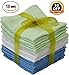 Careoutfit Washcloth Towels - 100% Cotton - 18 Pack - White & Blue and Seafoam