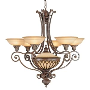 Murray Feiss F1919 6+1BRB Stirling Castle Six+plus One-Light Chandelier, British Bronze... by Murray Feiss