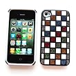 Apple iPhone 4 & 4S Hybrid Diamond Checker Pattern Protector Case, Colorful Design on Black